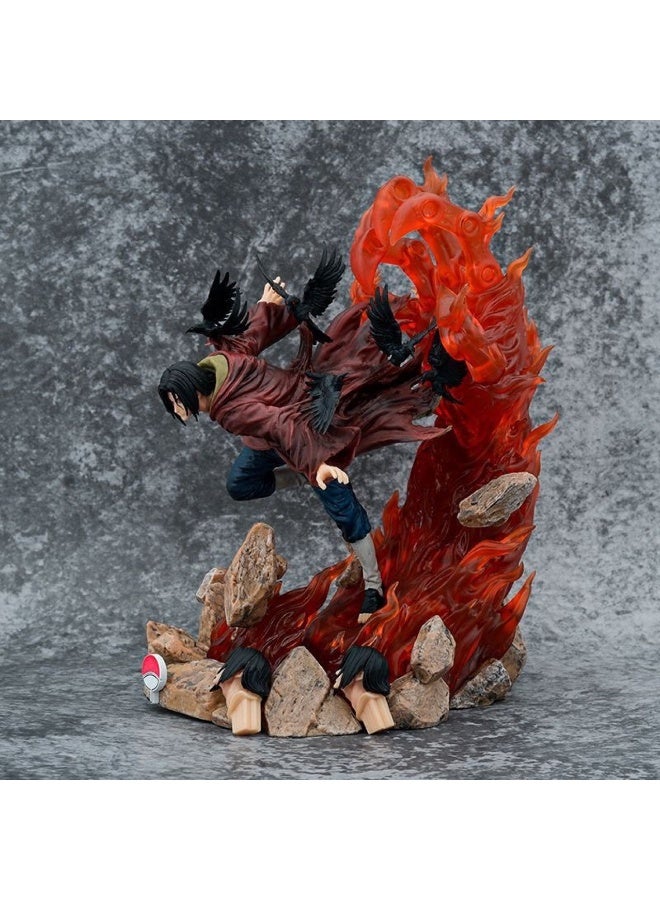 Naruto Mysterious Transformation 28cm Anime Figure of Uchiha Itachi with Three Heads - Normal, Turning and Crow Forms, Stunning Desktop Decoration - Image 2